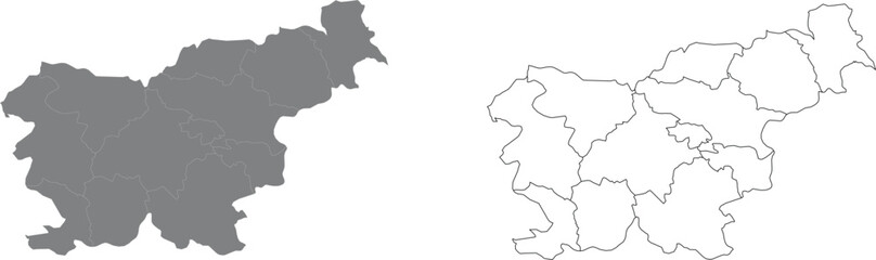 Fototapeta premium Slovenia map made of small dots and lines pattern outline geographic country silhouette abstract representation