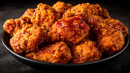 Korean fried chicken in spicy glaze