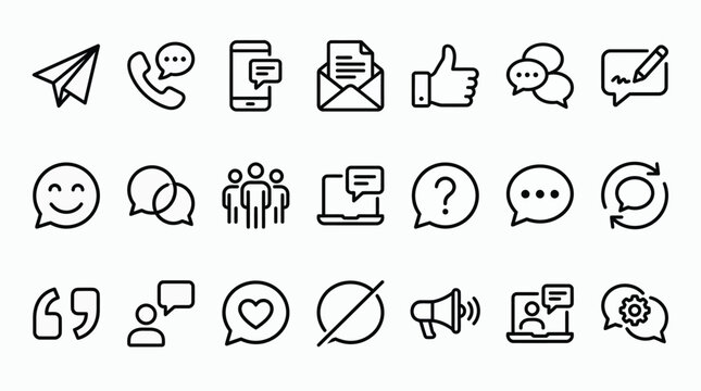 Message, talk, chat, speech bubble, sms, dialogue editable stroke outline icon isolated 