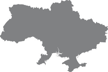 Obraz premium Ukraine map outline silhouette and administrative regions on white background geographical illustration for design