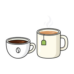 Obraz premium Coffee cup, tea mug vector on white