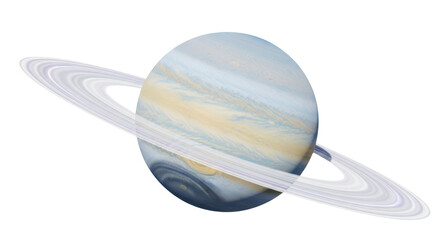 Isolated planet with ring system in space, scientific visualization, celestial body icon © Andrei