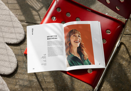 Mockup Of Magazine With Customizable Inside Pages