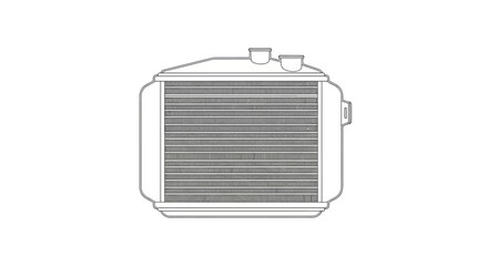Fototapeta premium Car Radiator Illustration Isolated.