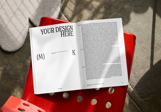 Mockup Of Magazine, Customized Pages