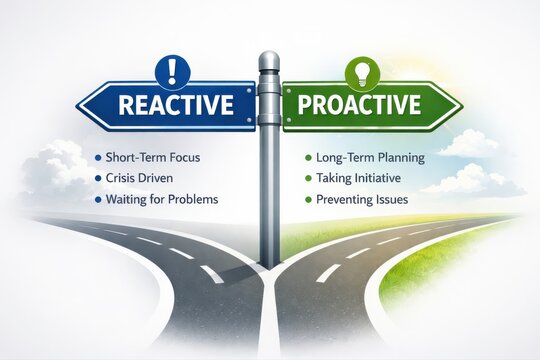 Exploring the Dichotomy of Reactive and Proactive Strategies in Decision Making Highlighting Long Term Planning and Crisis Management for Success in Business Environments