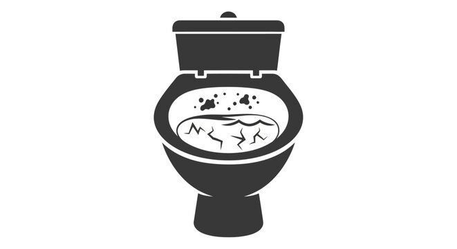 Dirty Toilet Bowl Illustration.