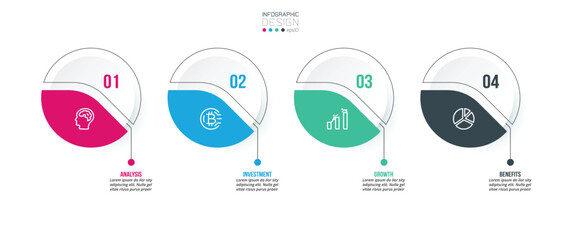 Infographic template business concept with step.
