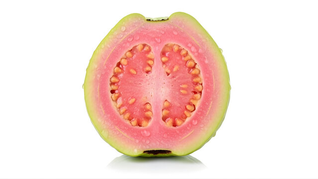 guava fruit natural texture, isolated white background