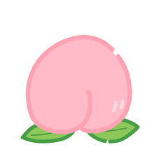 Fototapeta premium 桃（もも）のシンプルイラストアイコン