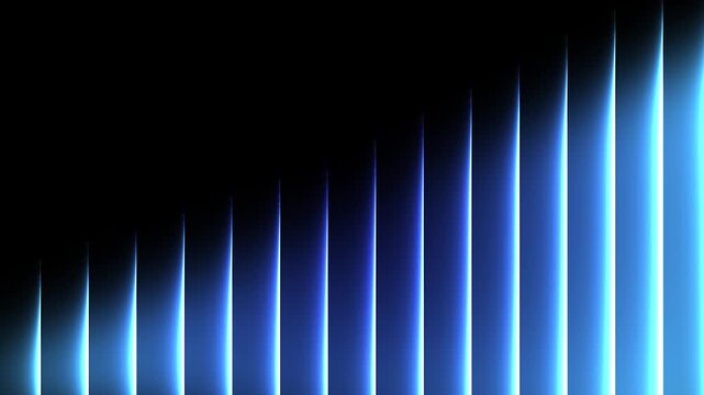 A vertical glass motion graphics 4k video, glowing white, blue, fractal glass effect gradient on a black background, ribbed, Spectrum waves effect, ethereal glass effect, neon, sense of motion.