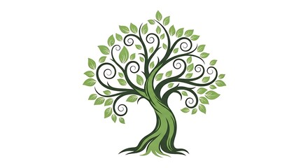 Nature Inspired Tree Icon for Eco and Wellness Concepts
