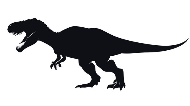 Silhouette of a Tyrannosaurus Rex Roaring Fiercely