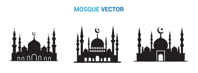 Fototapeta premium Islamic, Masjid, Silhouette Premium Mosque Vector Collection Illustration eps 10
