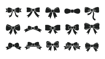 coquette ribbon bow icon silhouette vector illustration isolated
