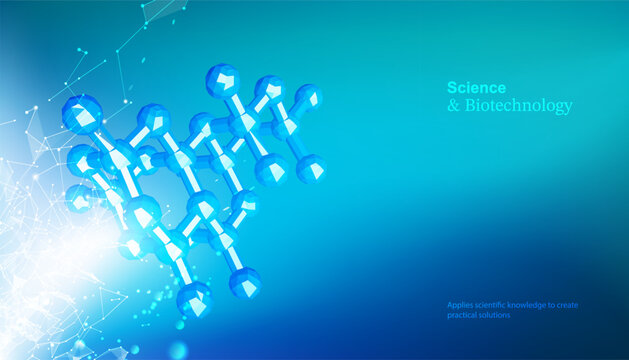 Abstract background. 3D chromosome cell structure. Medical helix genome background.