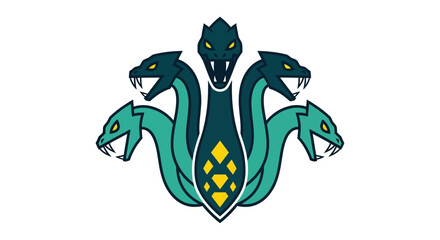 Obraz premium Medusa Hydra Monster Logo.