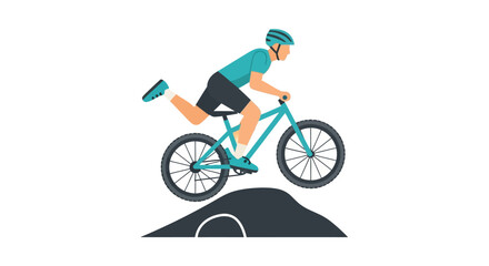 Fototapeta premium Mountain Biker in Action.
