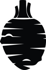 Fototapeta premium silhouette abstract stylized pomegranate fruit healthy food icon simple vector design