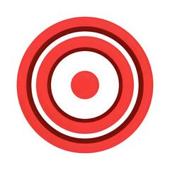 Red and white concentric circles target logo icon isolated on transparent background