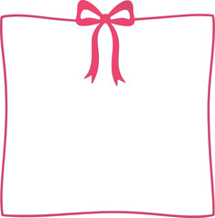 Fototapeta premium Elegant Pink Ribbon Frame Border for Invitations, Greeting Cards, Gift Certificates, and Announcements