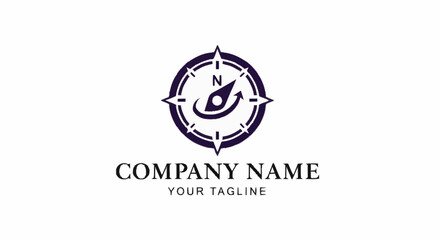 Fototapeta premium Compass Logo Design with Company Name.