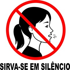 No talking sign in buffet area © Joaozinho Camargo