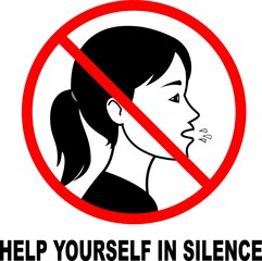 No talking sign in buffet area © Joaozinho Camargo