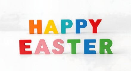 Happy Easter Colorful Letters, Celebration Background