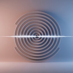 Naklejka premium Concentric sound waves spreading across a void. Digital visualization of acoustic energy decay in a blank, sterile environment ,reverberation ,mapping ,vibration