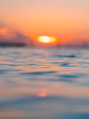 Beautiful view of water surface in the ocean in the morning.