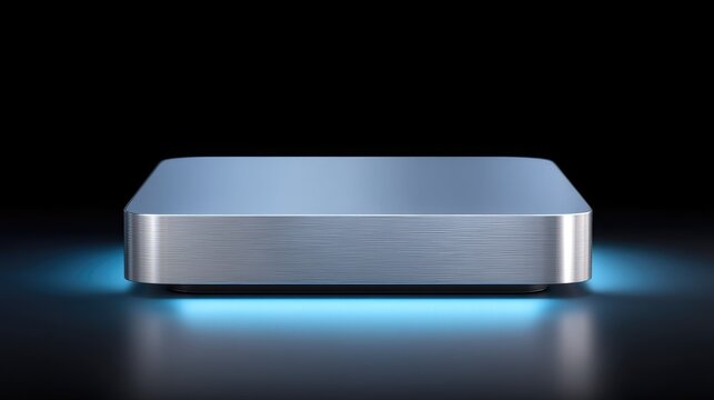 Sleek modern technology device with soft glowing lights, perfect for showcasing innovation and design in digital and electronic contexts