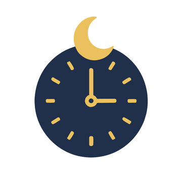Minimalist Imsak Clock & Crescent Icon