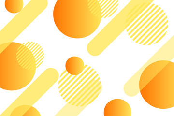 メンフィスデザイン風オレンジと黄色の幾何学抽象背景素材