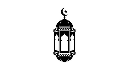 Islamic Lantern with Crescent Moon Symbol 3.