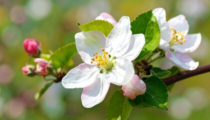 Delicate apple blossom in full bloom capturing the essence of springtime beauty