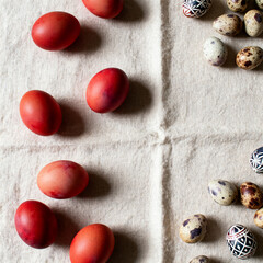 Minimal Red Egg on Linen