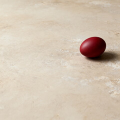 Wide Orthodox Easter background with red egg and large copy space