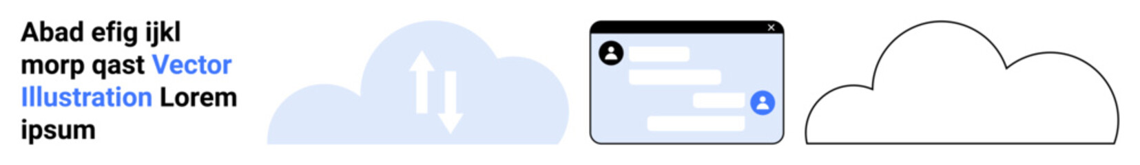 Obraz premium Cloud storage, digital data, security systems, networking, technology, online services. A cloud icon, a data transfer element and a lock-protected interface. Cloud storage and digital data concepts