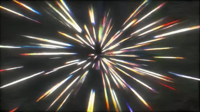 スパークが走るグリッチノイズと白光が弾けるダイナミックトランジション背景
