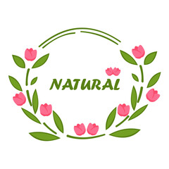 Eco natural flower badge vector