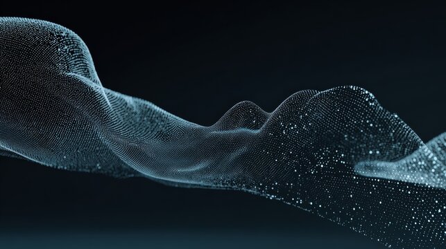 Futuristic Technology Background With Dynamic Particle Waves and Glowing Digital Points