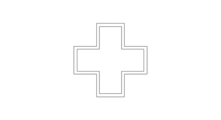 Obraz premium Simple Gray Medical Cross Symbol.