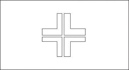 Obraz premium Simple Black Cross Symbol on White.
