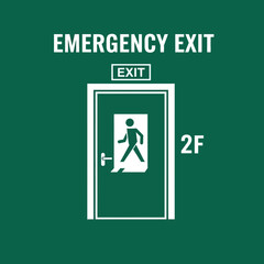 Fototapeta premium Emergency Exit Sign: A Modern Graphic Depicting Safety And Evacuation Procedures Efficiently