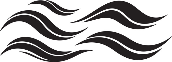 Fototapeta premium Black wavy lines on white background abstract design element