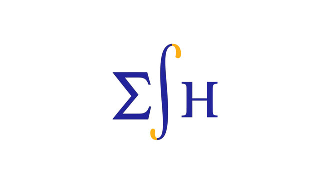 Mathematical Symbols Sigma Integral and Letter H.
