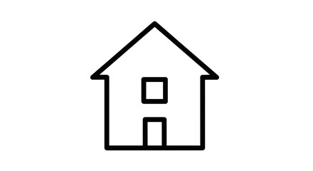 Fototapeta premium Simple Line Drawing of a House.