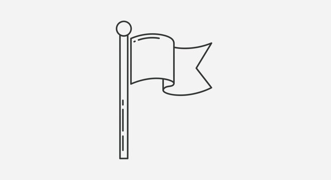 Simple Line Drawing of a Flag 3.