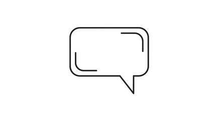 Naklejka premium Simple Black Speech Bubble Icon.